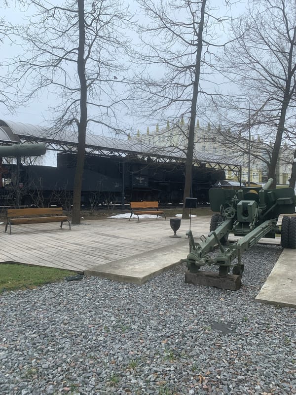 Military exhibit documented at Arkhangel'skoye Estate Museum, Russia