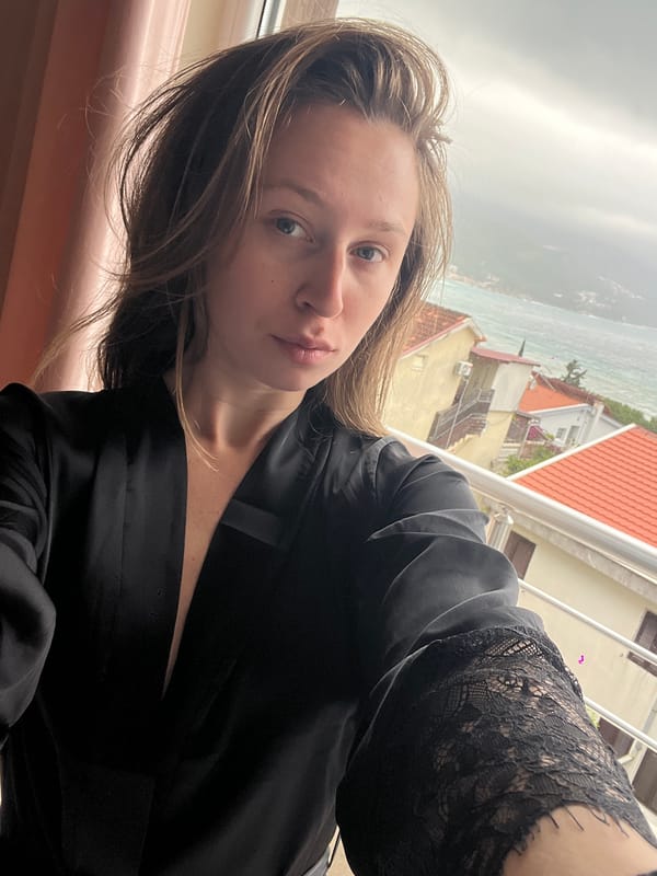 Morning moments captured on Bečići balcony overlooking Adriatic coast