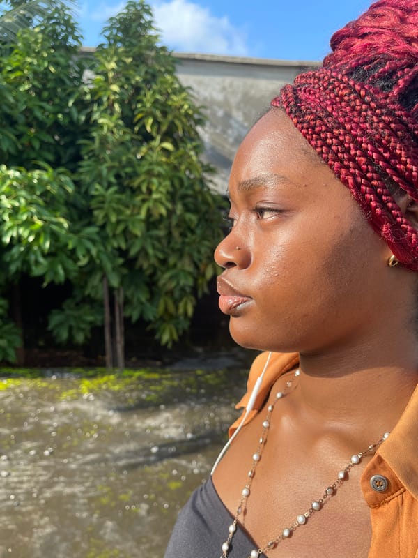 Portrait session in Ado, Nigeria — red braids, outdoor setting