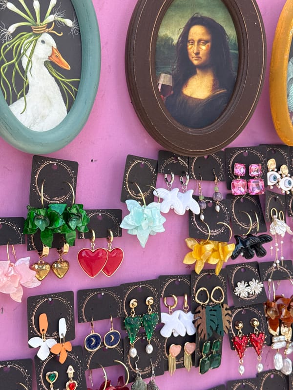 Flowers, jewelry, and gingerbread at an Izhevsk street market