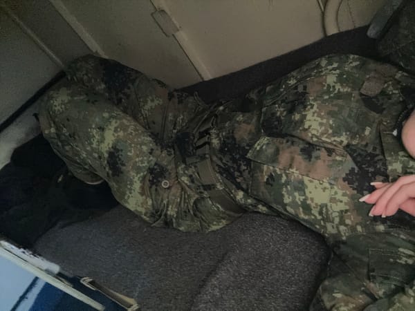 Person in camouflage uniform observed lying down near Varna