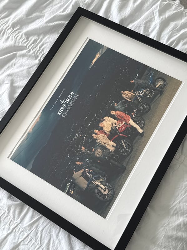 Black-framed artwork observed in London residential settings