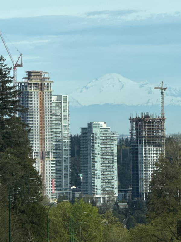 High-rise construction activity observed in Burnaby, Canada