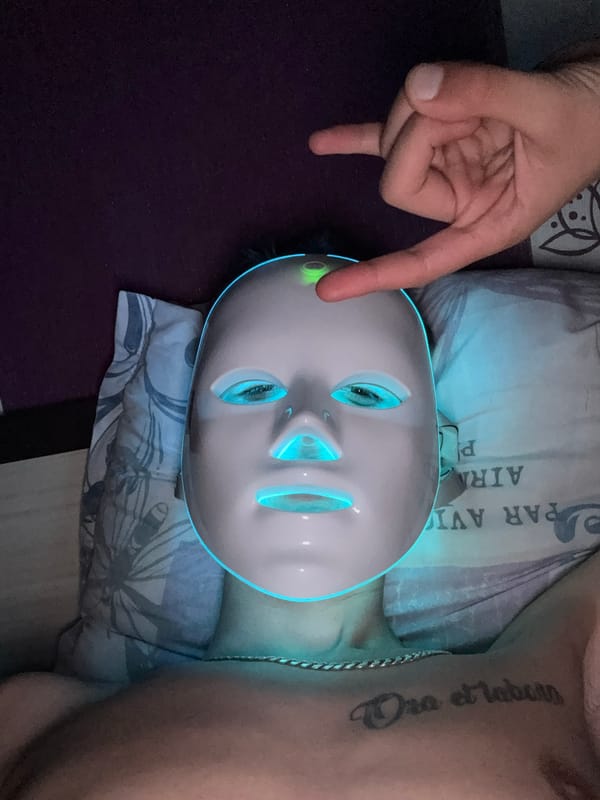 LED facial mask session with colorful light therapy in Bulgaria