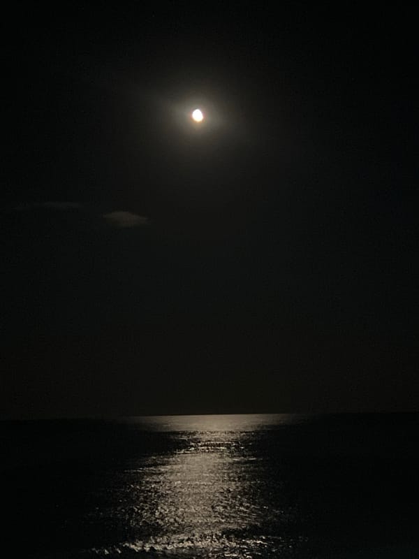 Moonlit Black Sea coast, Obzor, Bulgaria