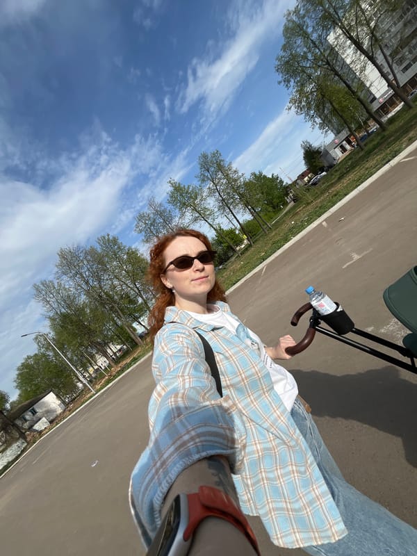 Family enjoys afternoon playground visit in Chaikovsky, Russia