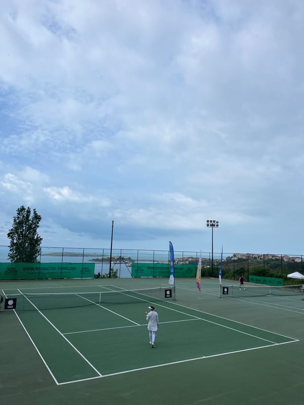 Tennis matches and casual activities documented in Sozopol