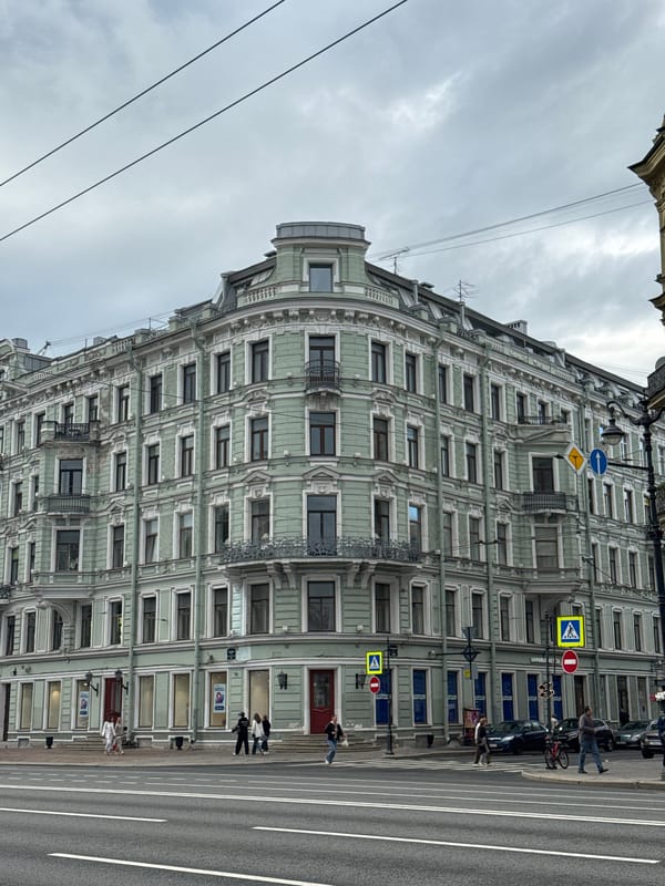 Tour boats and canal views across Saint Petersburg's historic center