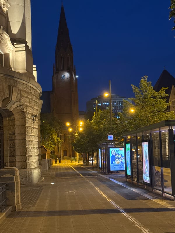 Nighttime documentation of historic Poznan landmarks and monuments