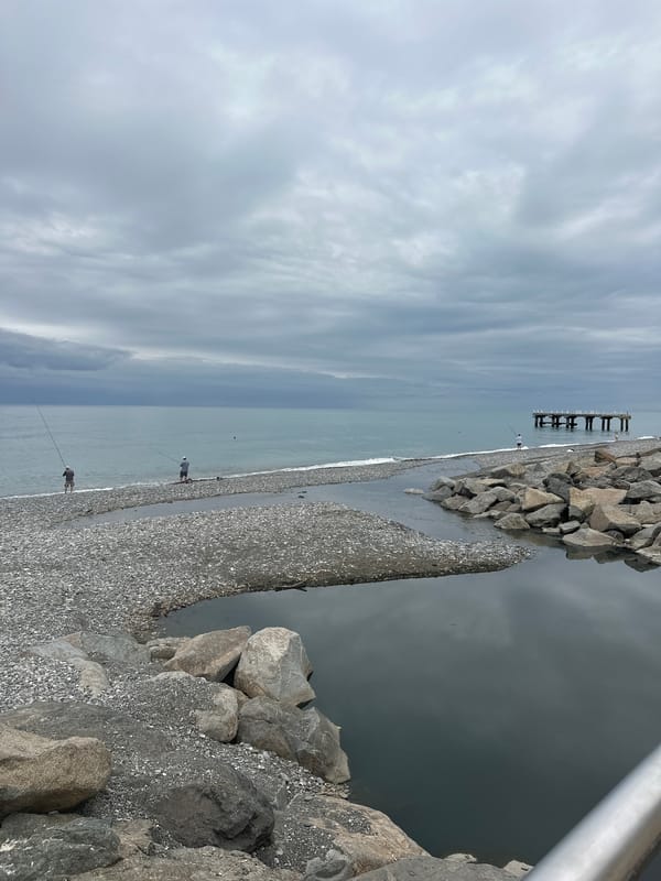 Quiet morning activity along Batumi's Black Sea promenade