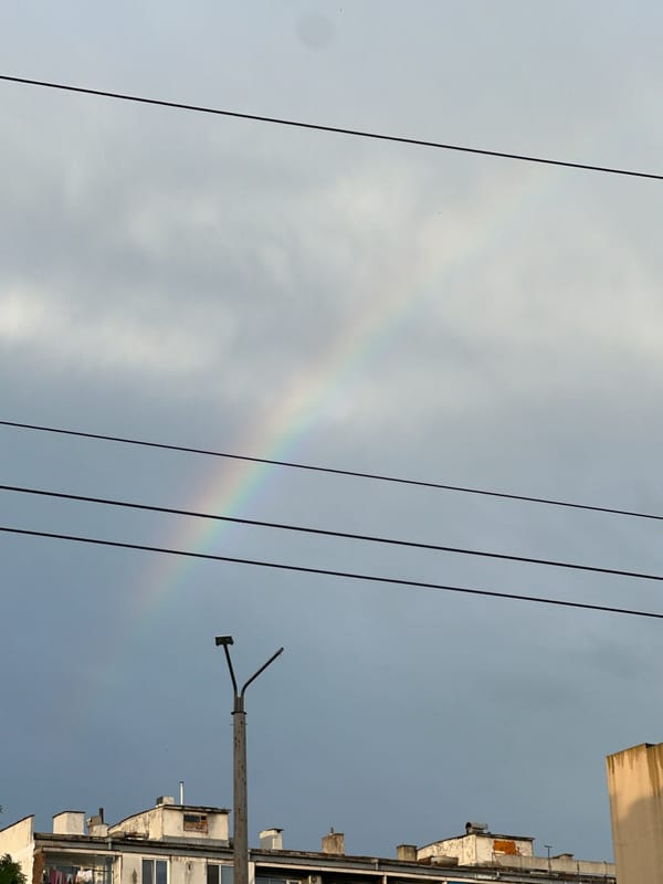 Rainbow appears over Burgas, Bulgaria on May 28th evening