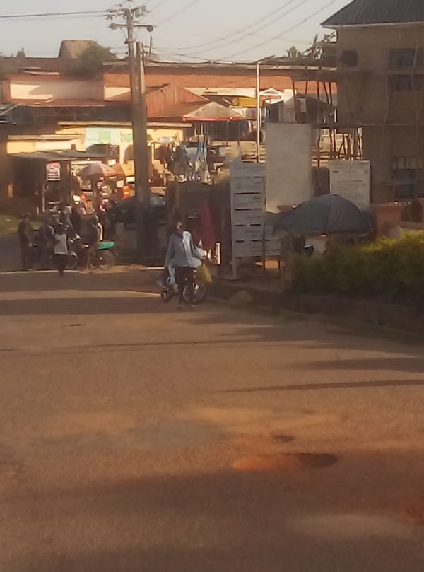 Urban street activity observed in mixed residential area