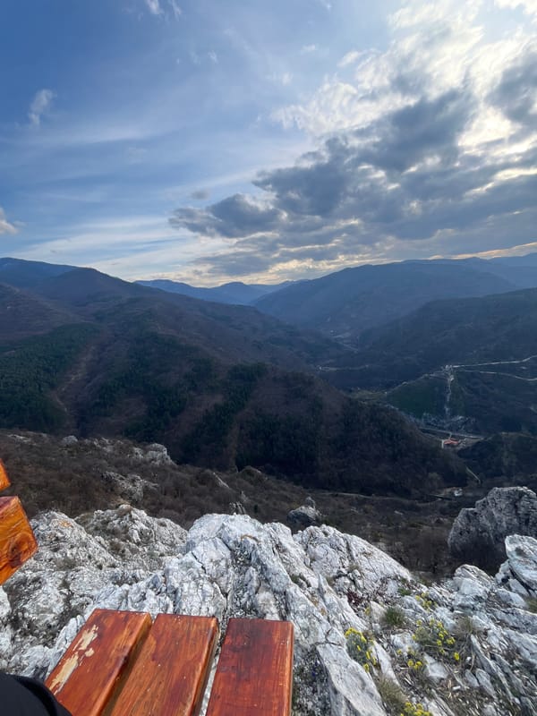 Mountain overlook views documented near Asenovgrad, Bulgaria