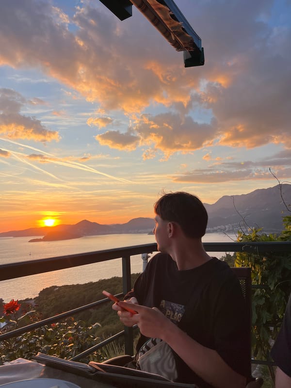 Sunset observed from multiple viewpoints in Blizikuće, Montenegro