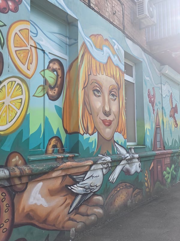 Urban art and architecture documented across Krasnodar, Russia