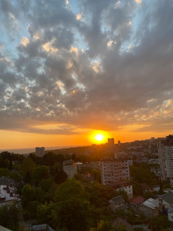 Sunset captured over Sochi skyline on May 27
