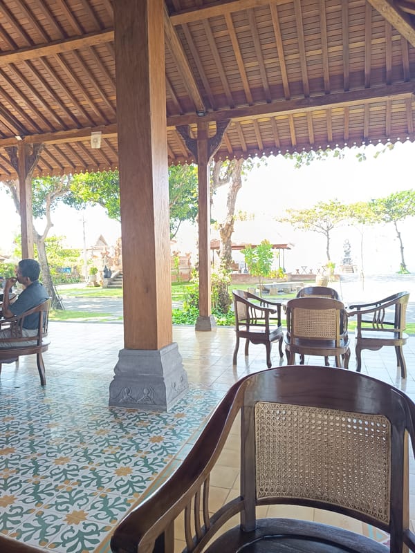 Lazy morning at a Denpasar waterfront square, Bali