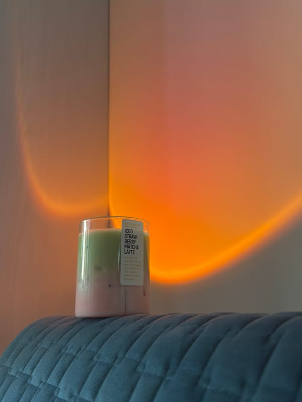 Candle and hashtag images documented in brief morning sequence