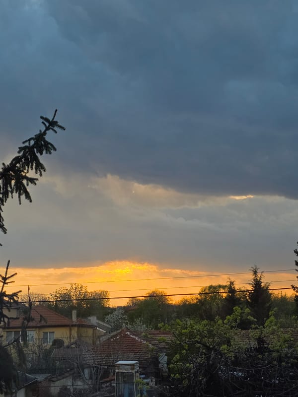 Residents document daily life in Bulgarian village during dramatic sunset