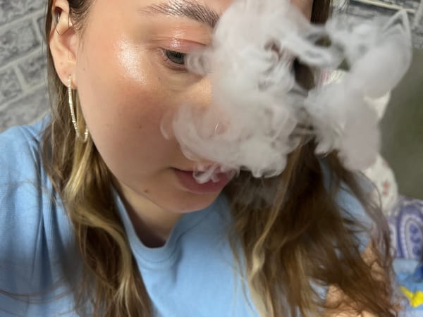 Vaping selfies and a pet hamster, evening in Novopokrovskaya