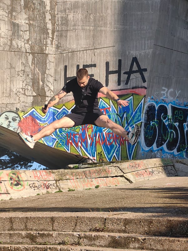 Man films himself at graffiti site in Varna, Bulgaria