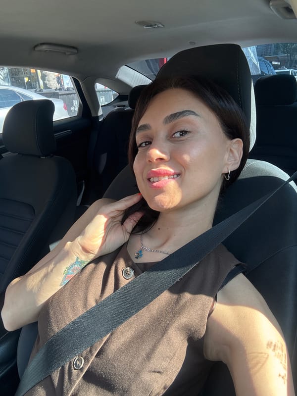 Morning drive through Tbilisi, selfies and street scenes along the way.