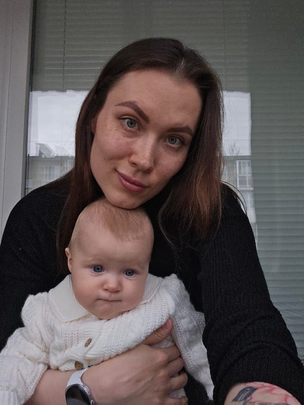Woman photographed with baby and dog in Perm apartment