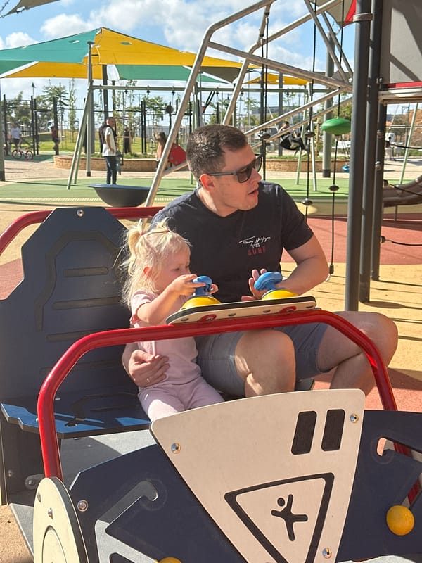 Family enjoys afternoon playground outing in Petah Tikva