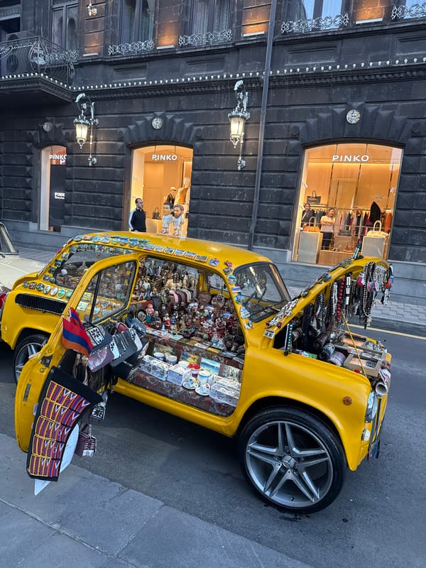 Tourist scenes documented in central Yerevan, Armenia