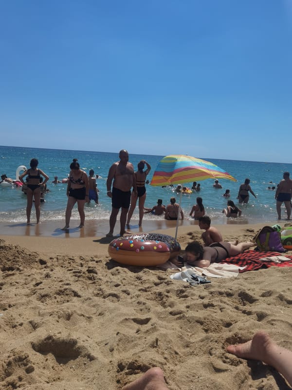 Busy summer morning on the Black Sea coast in Varna