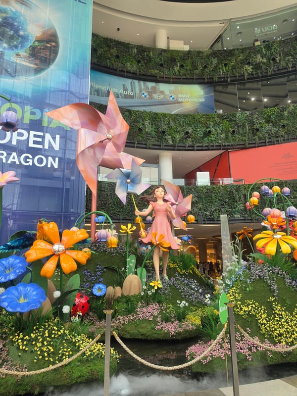 Garden art installation spotted in Bangkok shopping mall