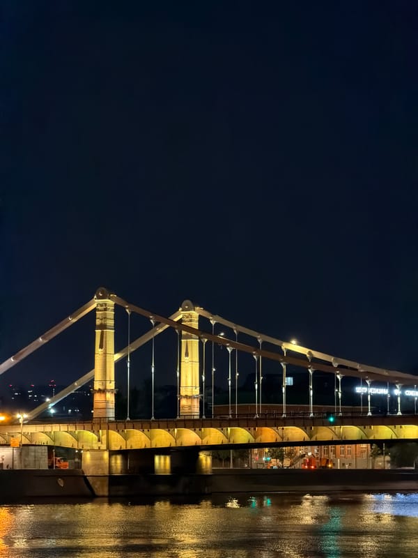 Summer night along Moscow's riverfront and VDNKh park