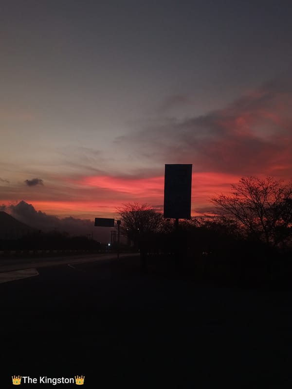 Sunset observed over road landscape in El Dátil, Venezuela