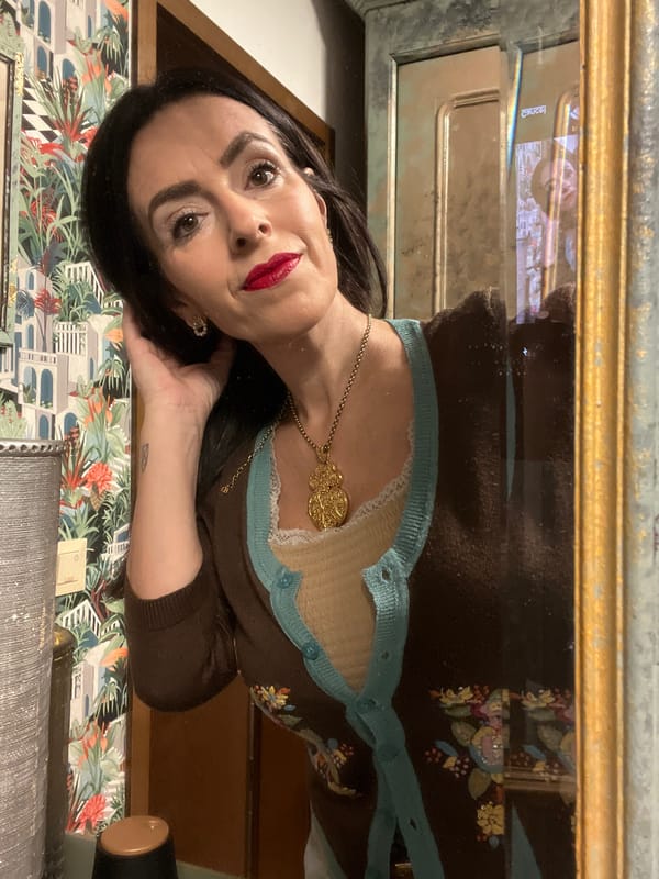 Woman photographed in multiple poses at Konz residence