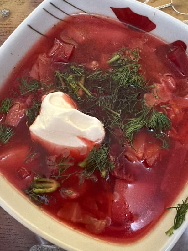 Traditional borscht served up in Azov, Russia