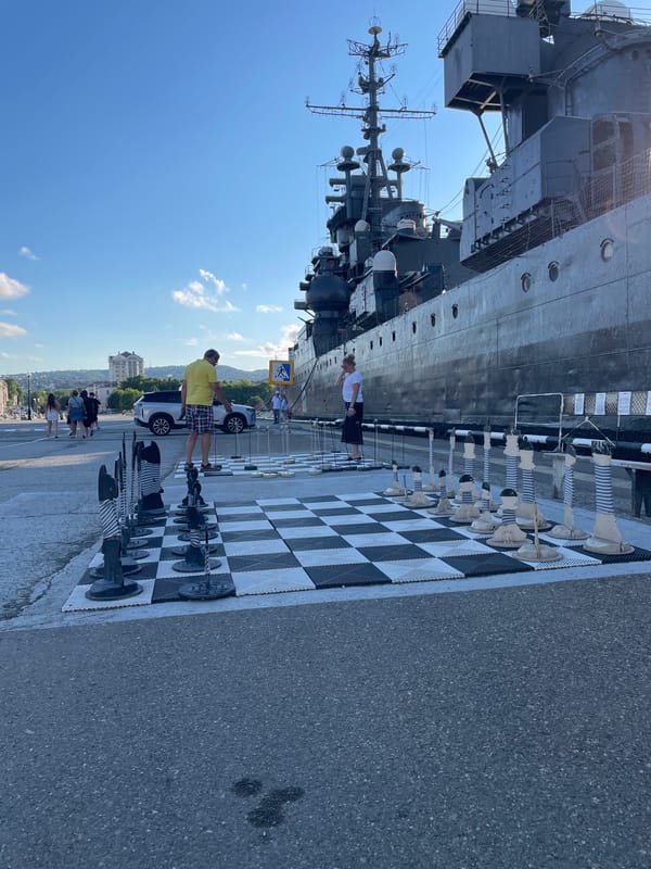 Novorossiysk waterfront: warship, monuments, and public space