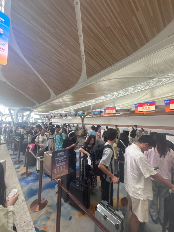 Busy morning at Guangzhou Baiyun International Airport