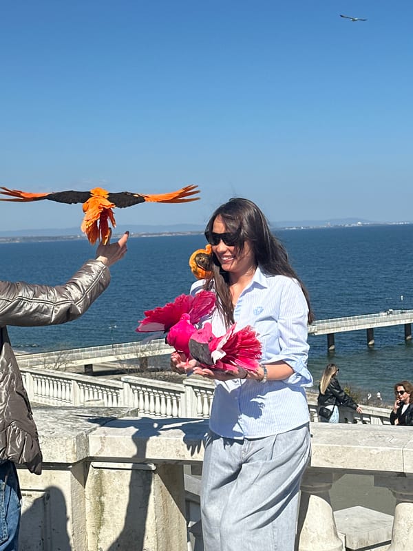 Women enjoy scenic balcony visit with flowers in Burgas