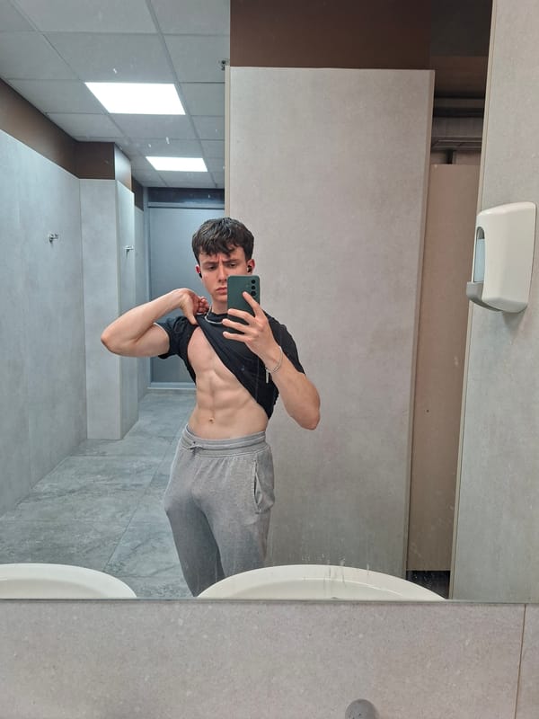 Young man takes mirror selfies in Plovdiv bathroom