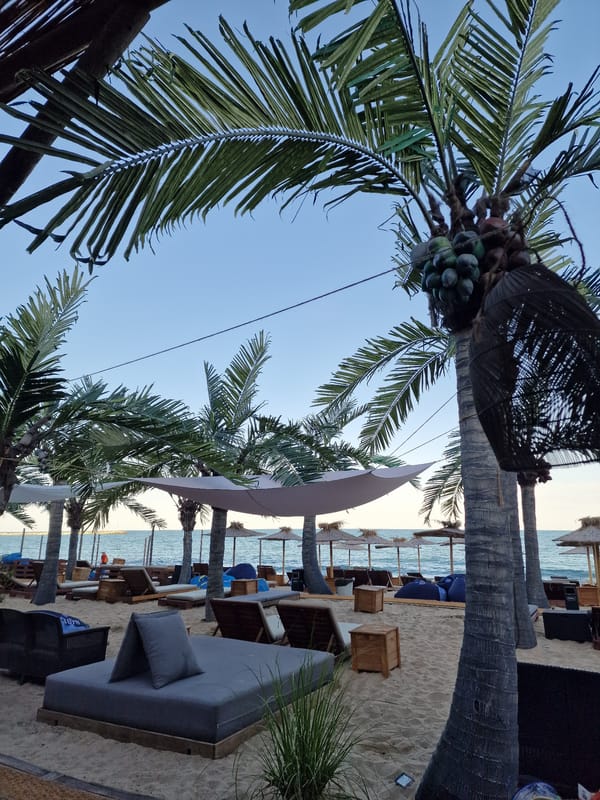 Lazy afternoon at a beachside resort and bar