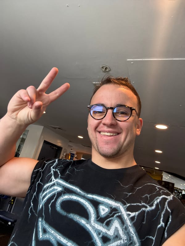 Man takes selfie and exercises on treadmill in Provincetown