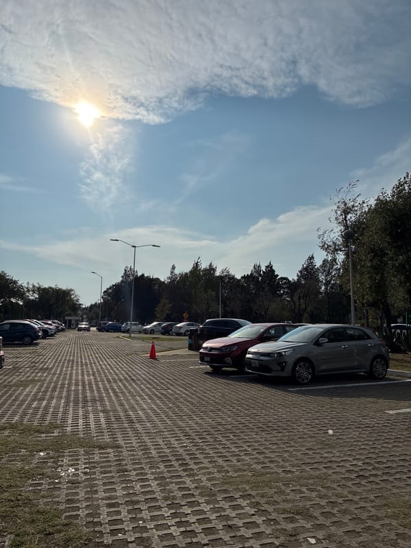 Person takes mirror selfie in car in San Andrés Cholula
