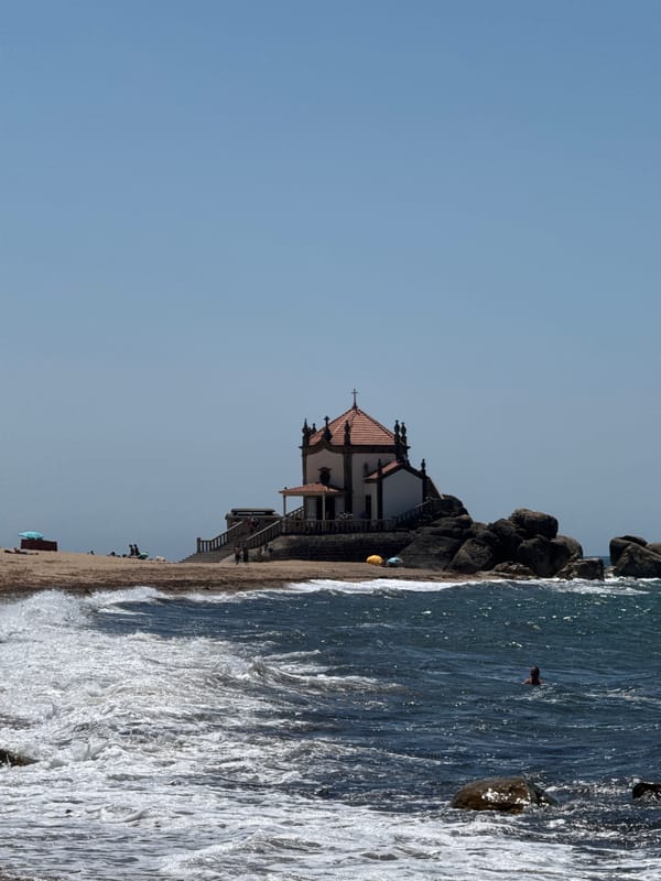 Chapel on the rocks at Miramar beach, Portugal
