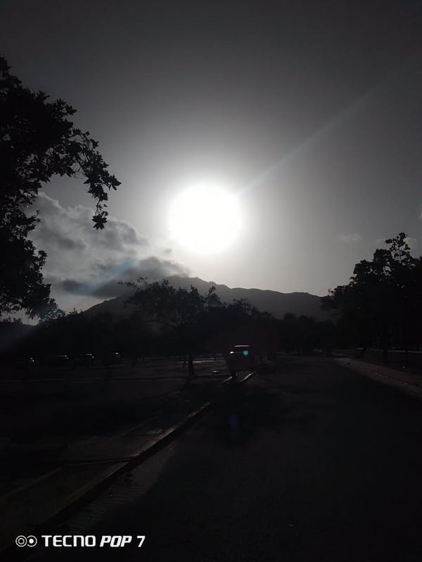 Dramatic sun and cloud formations photographed in Pedro González