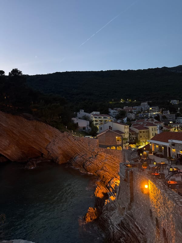 Tourist captures dusk scenes around Montenegro coastal town