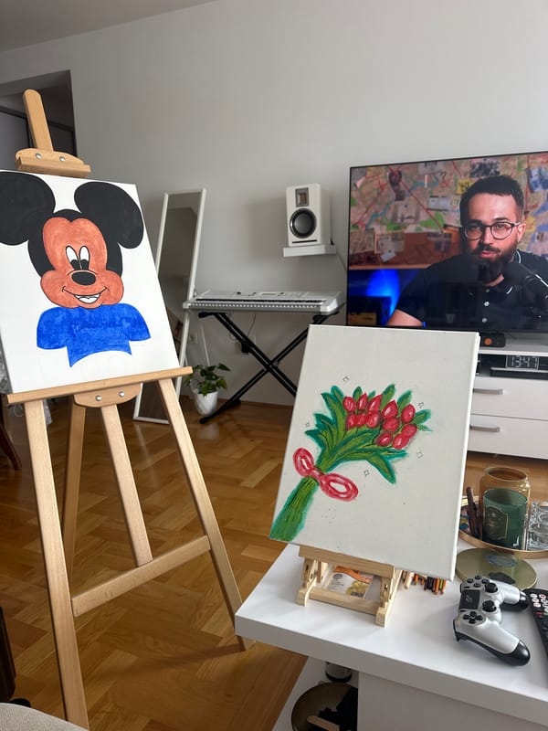 Person watches TV broadcast in Budva living room