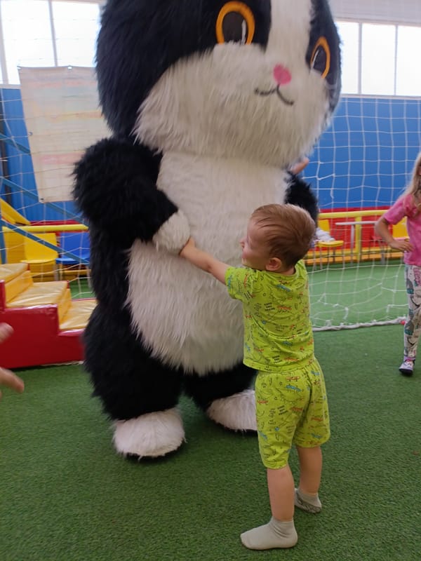 Afternoon at a Chaikovsky indoor play center with a cat mascot