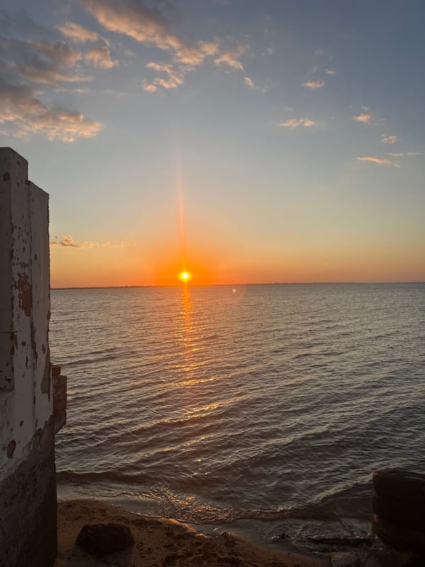 Golden sunset reflecting across the Black Sea at Zatoka