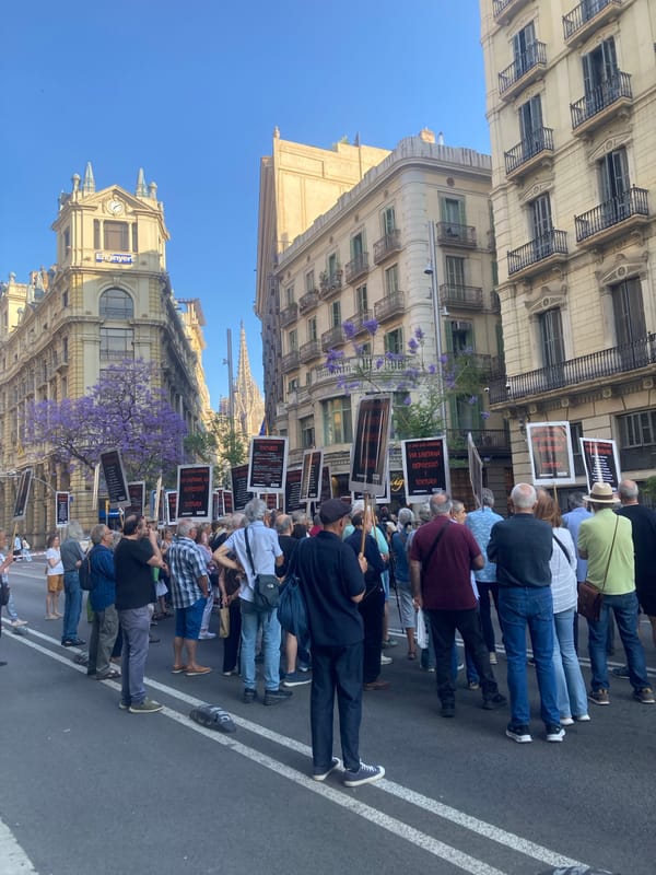 Barcelona street demonstration and cultural activities captured downtown