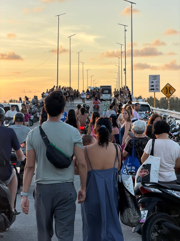Golden hour gathering on General Luna bridge draws locals